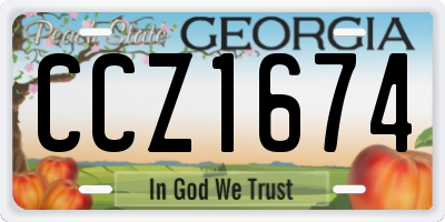 GA license plate CCZ1674