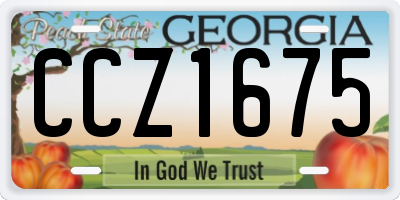 GA license plate CCZ1675