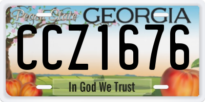 GA license plate CCZ1676