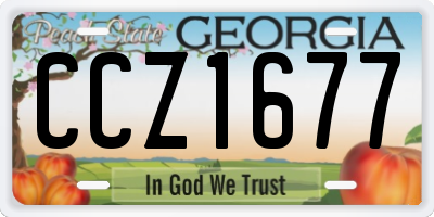 GA license plate CCZ1677