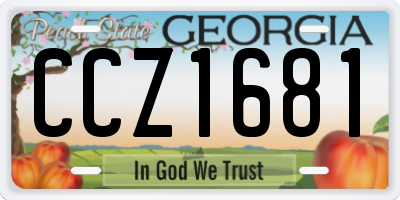 GA license plate CCZ1681