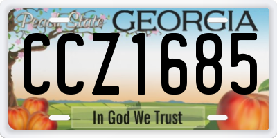 GA license plate CCZ1685