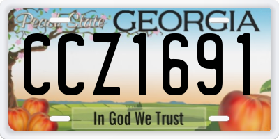 GA license plate CCZ1691