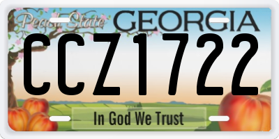 GA license plate CCZ1722