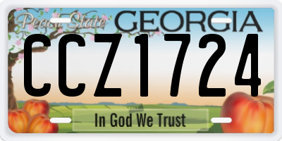GA license plate CCZ1724