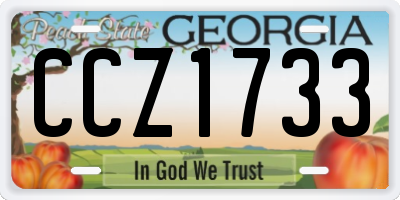 GA license plate CCZ1733
