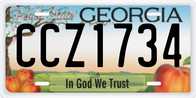 GA license plate CCZ1734