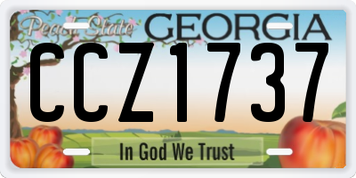 GA license plate CCZ1737