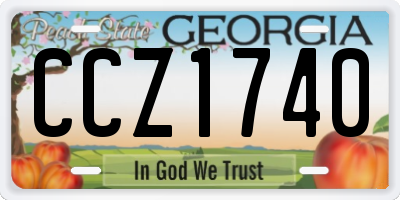 GA license plate CCZ1740