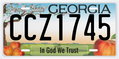 GA license plate CCZ1745