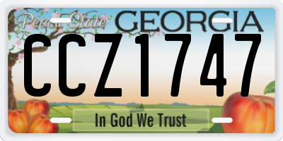 GA license plate CCZ1747