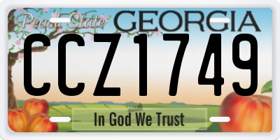 GA license plate CCZ1749