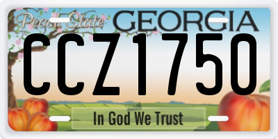 GA license plate CCZ1750