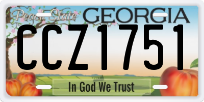 GA license plate CCZ1751