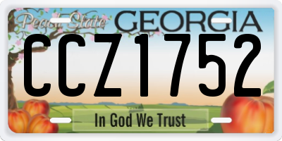 GA license plate CCZ1752