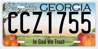 GA license plate CCZ1755