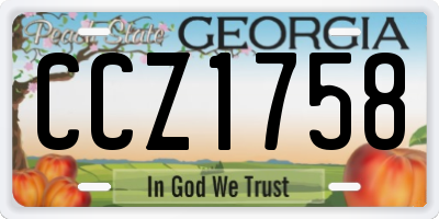 GA license plate CCZ1758