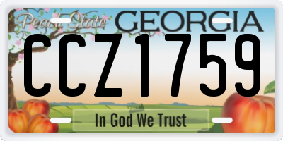 GA license plate CCZ1759
