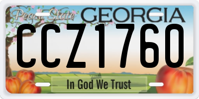 GA license plate CCZ1760
