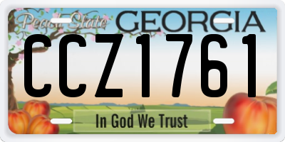 GA license plate CCZ1761