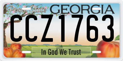 GA license plate CCZ1763