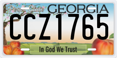 GA license plate CCZ1765