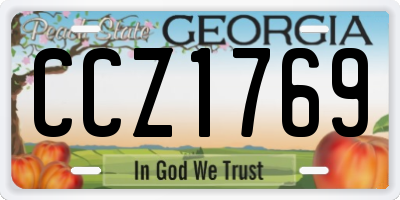 GA license plate CCZ1769