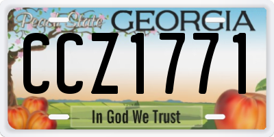 GA license plate CCZ1771