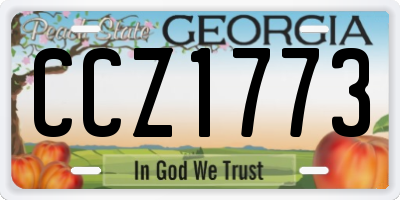 GA license plate CCZ1773