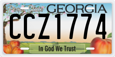 GA license plate CCZ1774