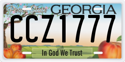 GA license plate CCZ1777
