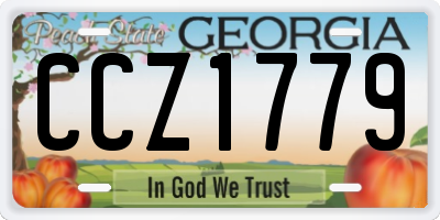 GA license plate CCZ1779