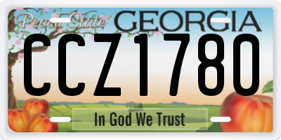 GA license plate CCZ1780
