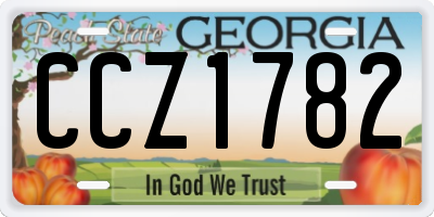 GA license plate CCZ1782