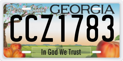 GA license plate CCZ1783
