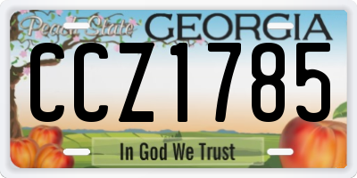GA license plate CCZ1785