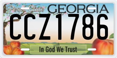GA license plate CCZ1786