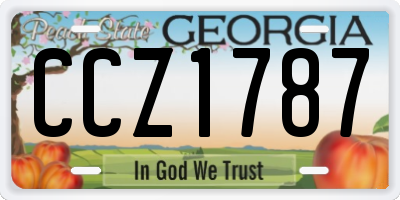 GA license plate CCZ1787