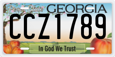 GA license plate CCZ1789