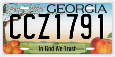 GA license plate CCZ1791