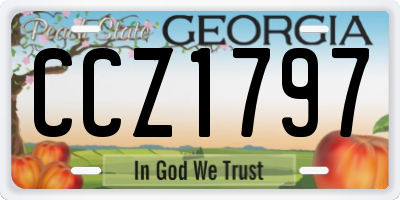 GA license plate CCZ1797