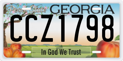 GA license plate CCZ1798