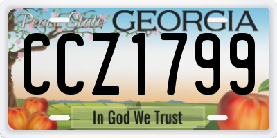 GA license plate CCZ1799