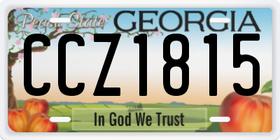 GA license plate CCZ1815