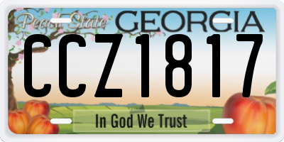 GA license plate CCZ1817