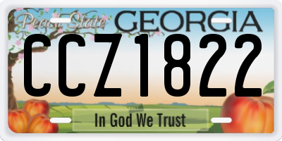 GA license plate CCZ1822