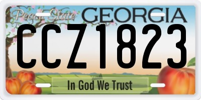 GA license plate CCZ1823