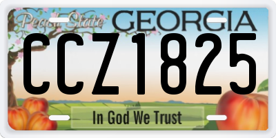 GA license plate CCZ1825