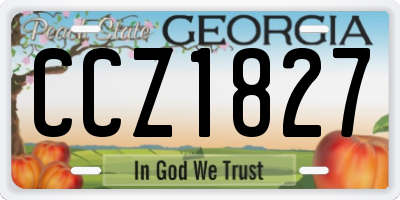 GA license plate CCZ1827