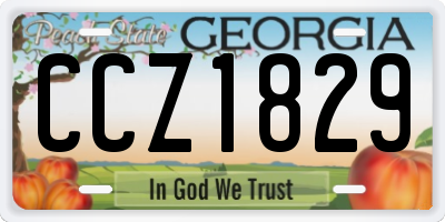 GA license plate CCZ1829